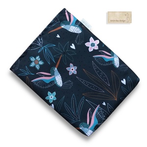 Kolibri madarak tánca az éjszakai holdfényben mintás ebook olvasó tok - Artiroka design, Táska & Tok, Ebook & Tablet tok, Varrás, Hímzés, MESKA