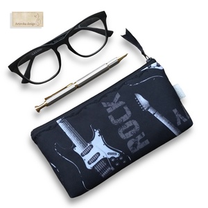 Gitár mintás tolltartó neszesszer, szemüvegtok vagy mobiltok - Artiroka design  - táska & tok - neszesszer - Meska.hu