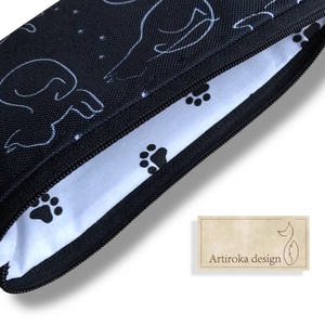 Fekete macska mintás VÍZÁLLÓ irattartó pénztárca vagy tolltartó neszesszer, szemüvegtok - SZETT - Artiroka design - táska & tok - neszesszer - Meska.hu