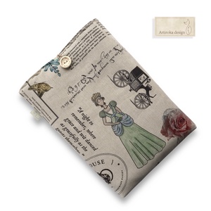 Bélelt könyvtok,  Bridgerton család mintával, gombos zárral - Artiroka design - könyv & zene - könyvtok - Meska.hu