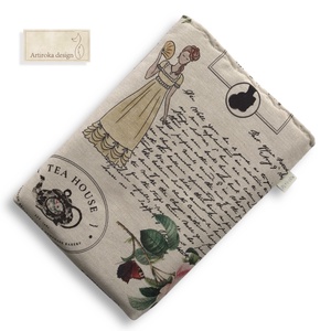 Bélelt könyvtok,  Bridgerton család mintával, gombos zárral - Artiroka design - könyv & zene - könyvtok - Meska.hu