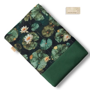 Bélelt, vízálló könyvtok, vízililiomok mintával - Artiroka design - könyv & zene - könyvtok - Meska.hu