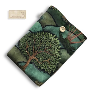 Bélelt könyvtok - nyári titkos kert mintával, gombos zárral - Artiroka design - könyv & zene - könyvtok - Meska.hu