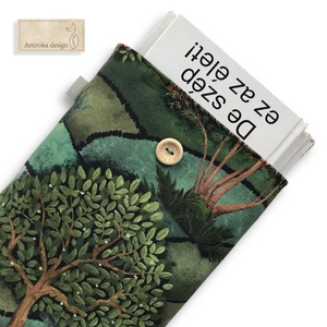 Bélelt könyvtok - nyári titkos kert mintával, gombos zárral - Artiroka design - Meska.hu