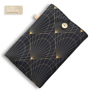 Bélelt, egyedi könyvtok, Art Deco mintával,  gombos zárral - Artiroka design - könyv & zene - könyvtok - Meska.hu