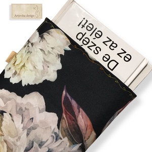 Pünkösdirózsa mintás KÖNYVTOK választható zárral - Artiroka design, Könyv & Zene, Könyvtok, Hímzés, Varrás, MESKA