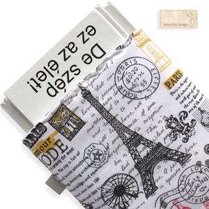 Párizs, Eiffel torony mintás KÖNYVTOK gombos zárral - Artiroka design - Meska.hu
