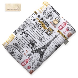 Párizs, Eiffel torony mintás KÖNYVTOK gombos zárral - Artiroka design - könyv & zene - könyvtok - Meska.hu