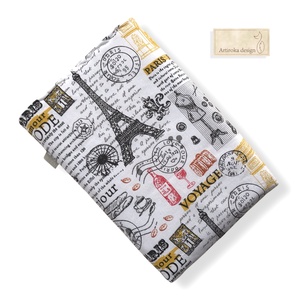 Párizs, Eiffel torony mintás KÖNYVTOK gombos zárral - Artiroka design - könyv & zene - könyvtok - Meska.hu