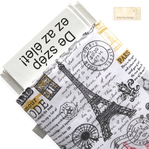 Párizs, Eiffel torony mintás KÖNYVTOK gombos zárral - Artiroka design - Meska.hu