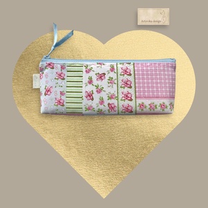 Virágos patchwork mintás tolltartó neszesszer vagy szemüvegtok - Artiroka design, Táska & Tok, Neszesszer, Varrás, Hímzés, MESKA