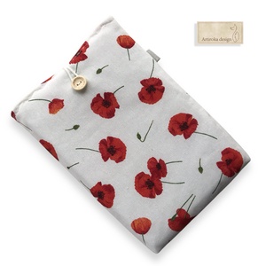 Bélelt könyvtok, pipacs virágok mintával - Artiroka design - könyv & zene - könyvtok - Meska.hu