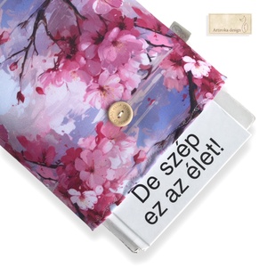 Bélelt, vízálló könyvtok, cseresznyefavirág mintával -  Artiroka design - Meska.hu