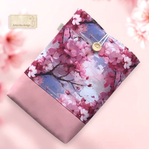 Bélelt, vízálló könyvtok, cseresznyefavirág mintával -  Artiroka design - könyv & zene - könyvtok - Meska.hu