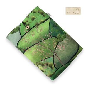 Bélelt, prémium könyvtok, tavaszi titkos kert mintával- Artiroka design - Meska.hu