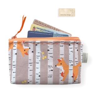 Róka a nyírfaerdőben mintás irattartó, pénztárca, neszesszer - Artirokadesign - táska & tok - pénztárca & más tok - pénztárca - női pénztárca - Meska.hu