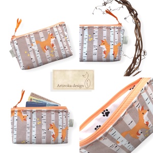 Róka a nyírfaerdőben mintás irattartó, pénztárca, neszesszer - Artirokadesign - táska & tok - pénztárca & más tok - pénztárca - női pénztárca - Meska.hu