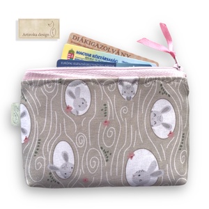 Nyuszi bújócska mintás irattartó, pénztárca, neszesszer - Artirokadesign - táska & tok - pénztárca & más tok - pénztárca - gyerek pénztárca - Meska.hu