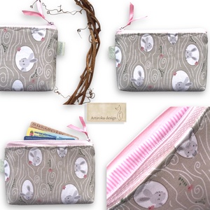 Nyuszi bújócska mintás irattartó, pénztárca, neszesszer - Artirokadesign - táska & tok - pénztárca & más tok - pénztárca - gyerek pénztárca - Meska.hu