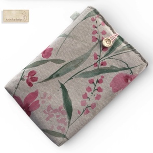 Natúr könyvtok, virágos rét mintával  - Artiroka design - könyv & zene - könyvtok - Meska.hu