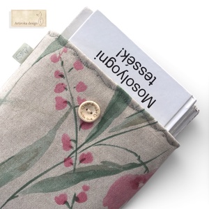 Natúr könyvtok, virágos rét mintával  - Artiroka design - Meska.hu