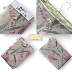 Natúr könyvtok, virágos rét mintával  - Artiroka design - könyv & zene - könyvtok - Meska.hu