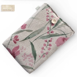 Natúr könyvtok, virágos rét mintával  - Artiroka design - könyv & zene - könyvtok - Meska.hu