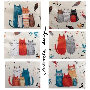 Cica család mintás irattartó pénztárca -  Artiroka design  - táska & tok - pénztárca & más tok - kártyatartó & irattartó - Meska.hu