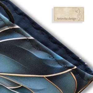 Bélelt könyvtok, vízálló textilből, kék mintával  -  Artiroka design  - könyv & zene - könyvtok - Meska.hu