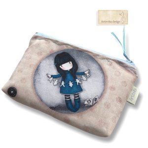 Kislány macival mintás irattartó pénztárca - Artiroka design - táska & tok - pénztárca & más tok - kártyatartó & irattartó - Meska.hu