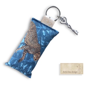 Leopárd mintás kulcstartó  - Artiroka design, Táska & Tok, Kulcstartó & Táskadísz, Kulcstartó, Varrás, MESKA