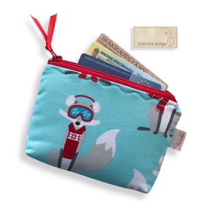 Róka-móka síel mintás irattartó pénztárca - Artiroka design - Meska.hu