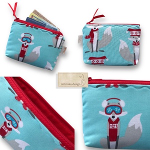 Róka-móka síel mintás irattartó pénztárca - Artiroka design - táska & tok - pénztárca & más tok - pénztárca - gyerek pénztárca - Meska.hu
