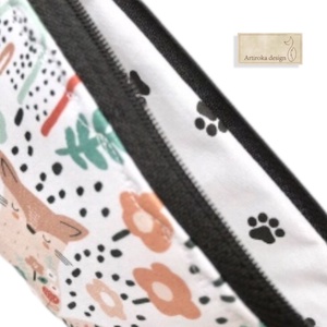 Szerelmes rókák a virágos réten - prémium irattartó pénztárca vagy tolltartó neszesszer - VALENTIN NAP - Artiroka design - táska & tok - neszesszer - Meska.hu