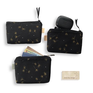 Aranyló pitypang eső az éj leple alatt -  prémium pamut tolltartó, neszesszer vagy szemüvegtok  - Artiroka design  - táska & tok - neszesszer - Meska.hu