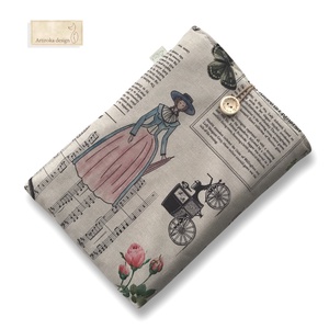 Bélelt könyvtok,  Bridgerton család mintával, gombos zárral  - könyv & zene - könyvtok - Meska.hu