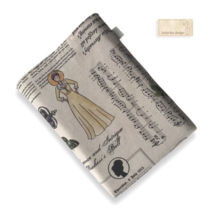 Bélelt könyvtok,  Bridgerton család mintával, gombos zárral  - könyv & zene - könyvtok - Meska.hu