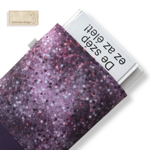 Bélelt könyvtok, ebook tok, tablet tok - padlizsán ragyogása mintával - Artiroka design - Meska.hu