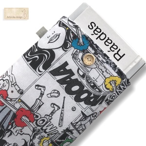 Képregény mintás egyedi KÖNYVTOK gombos zárral -  Artiroka design - Meska.hu