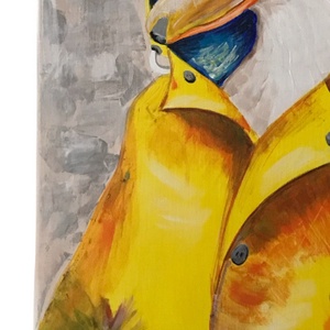 Kacsa sárga esőkabátban - akril festmény - Artiroka design  - művészet - festmény - akril - Meska.hu