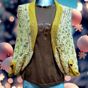 Berni féle veddfelke sárga (77), Ruha & Divat, Sál, Sapka, Kendő, Vállkendő, Kötés, Horgolás, MESKA