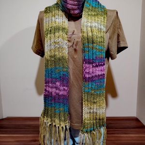 Színkavalkád sál (75), Ruha & Divat, Sál, Sapka, Kendő, Sál, Kötés, MESKA