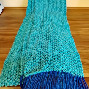 Kék lagúna sál (65) - ruha & divat - sál, sapka, kendő - sál - Meska.hu