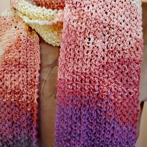 Mályva szivárvány sál (63) - ruha & divat - sál, sapka, kendő - sál - Meska.hu