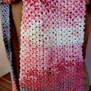 Rózsaszín kavics sál (60) - ruha & divat - sál, sapka, kendő - sál - Meska.hu