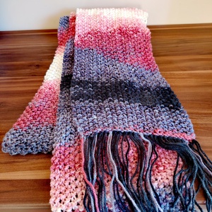 Rózsaszín kavics sál (60) - ruha & divat - sál, sapka, kendő - sál - Meska.hu