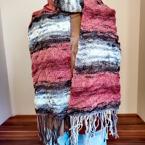 Mályva és szürke sál (57), Ruha & Divat, Sál, Sapka, Kendő, Sál, Kötés, MESKA