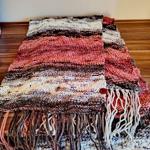 Mályva és szürke sál (57) - ruha & divat - sál, sapka, kendő - sál - Meska.hu