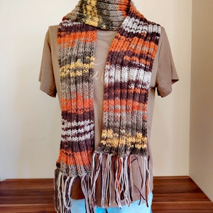 Őszi mozaik sál (54), Ruha & Divat, Sál, Sapka, Kendő, Sál, Kötés, MESKA