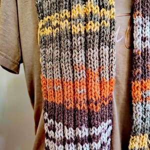 Őszi mozaik sál (54) - ruha & divat - sál, sapka, kendő - sál - Meska.hu